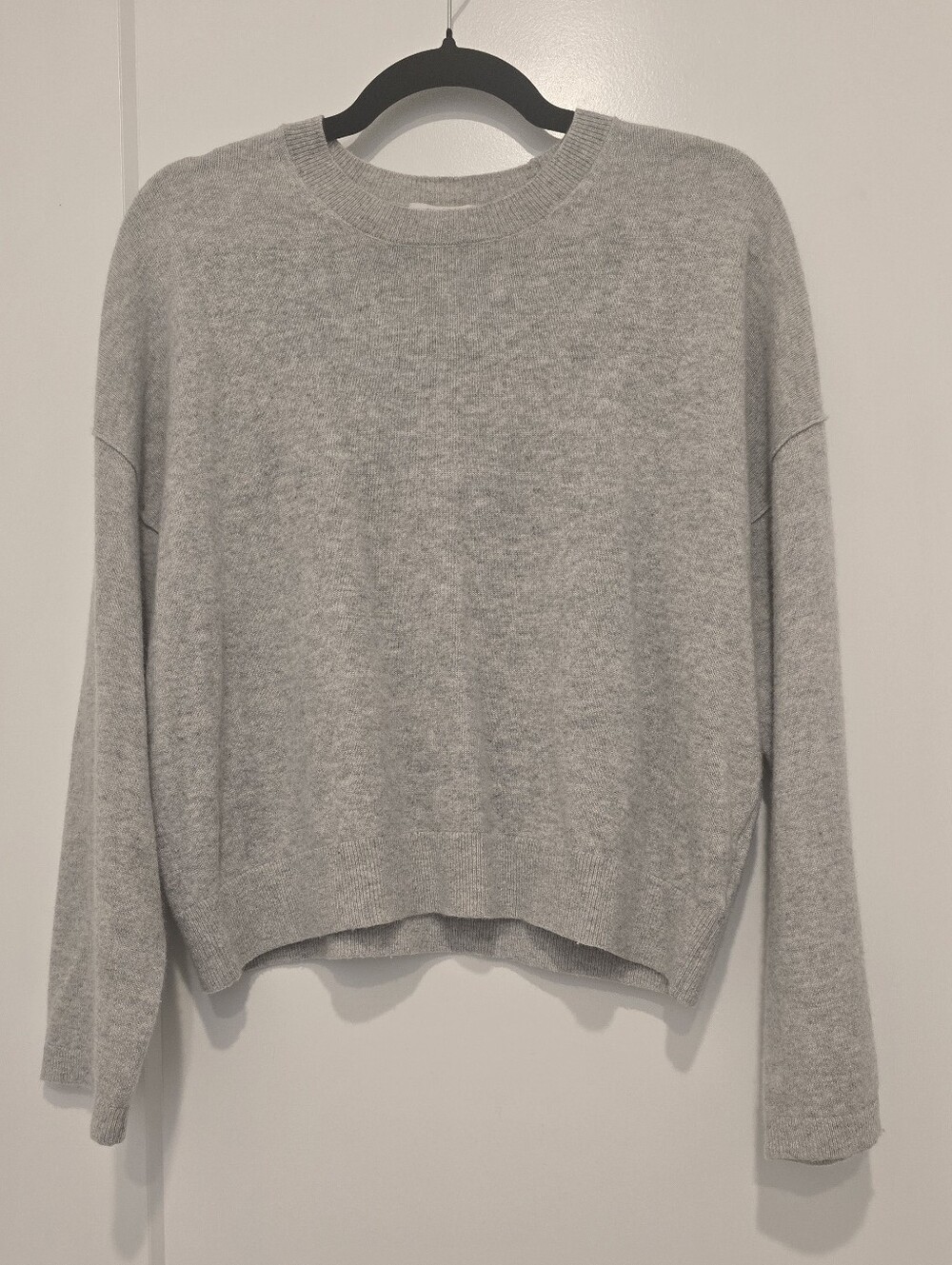 Madewell Cashmere Boxy Oversized Sweater Cloud Heather Grey Msrp $148